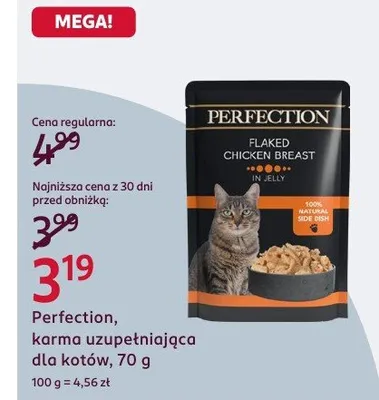 Karma uzupełniająca dla kotów, 70 g Perfection promocja w Rossmann