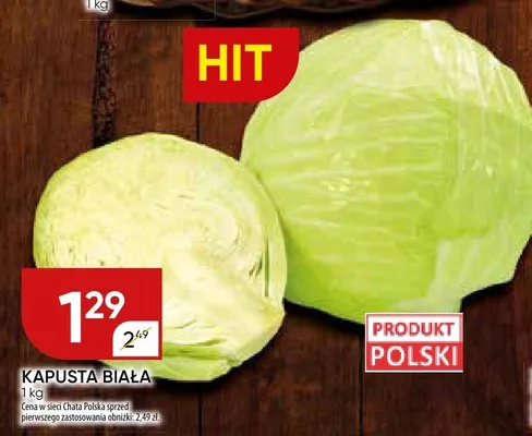 Kapusta biała zasmażana UNAMEL promocja w Chata Polska