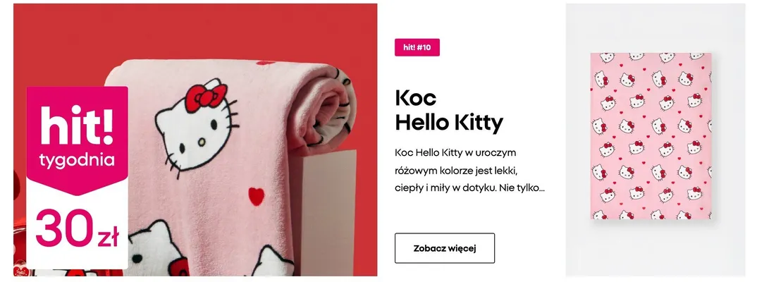 Koc różowy Hello Kitty promocja