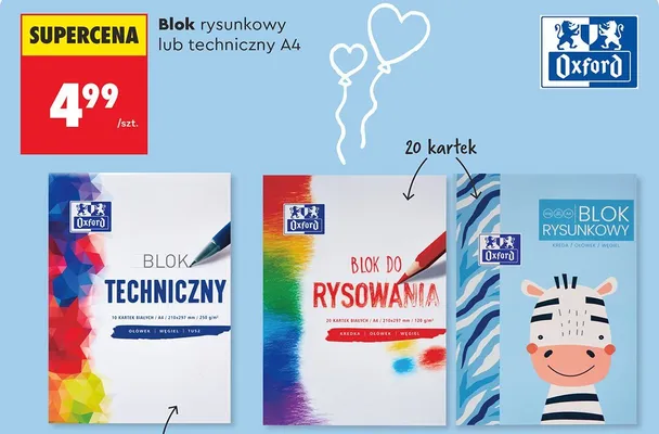 Blok techniczny A4 10 kartek promocja w Biedronka