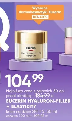 Krem EUCERIN HYALURON-FILLER + ELASTICITY z filtrem SPF 15 promocja w Super-Pharm