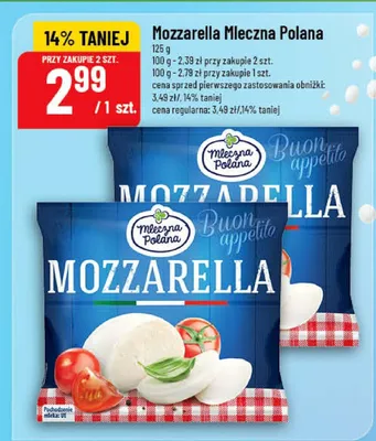 Mozzarella Mleczna Polana promocja w POLOmarket