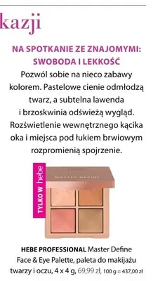 Paleta do makijażu twarzy i oczu Master Define Face & Eye Palette HEBE PROFESSIONAL promocja w Hebe