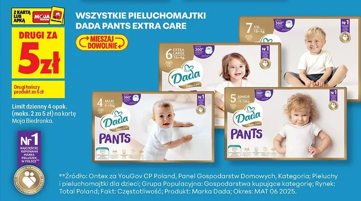 Pieluchomajtki Pants Extra Care wszystkie rozmiary promocja w Biedronka