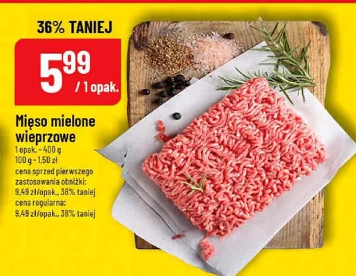 Mięso mielone wieprzowe Carrefour targ świeżości promocja w POLOmarket