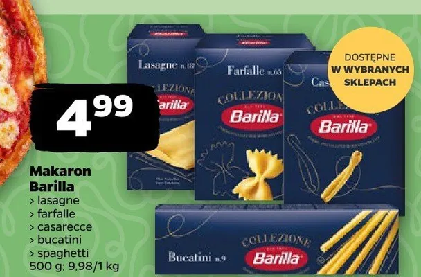 Makaron Barilla, różne rodzaje promocja w Netto