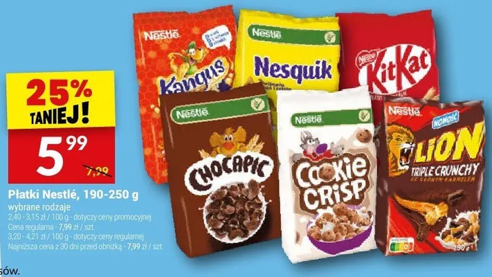 Płatki Płatki Nestlé, 190-250 g promocja w Twój Market