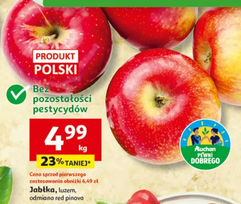Jabłka luzem, odmiana red pinova Auchan promocja