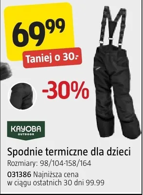 Spodnie termiczne dla dzieci Rozmiary: 98/104-158/164 Kayoba promocja w Jula