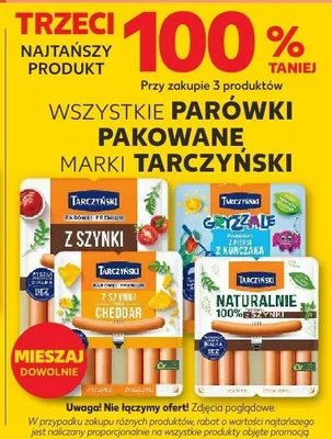 Parówki pakowane wszystkie rodzaje Tarczyński promocja w Kaufland