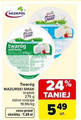 Twaróg półtłusty promocja w Carrefour