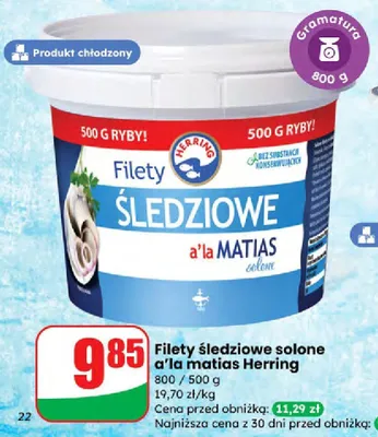Filety śledziowe solone a'la matias  promocja w Dino