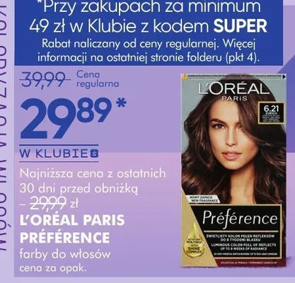 Farba do włosów L'OREAL PARIS PREFERENCE promocja w Super-Pharm