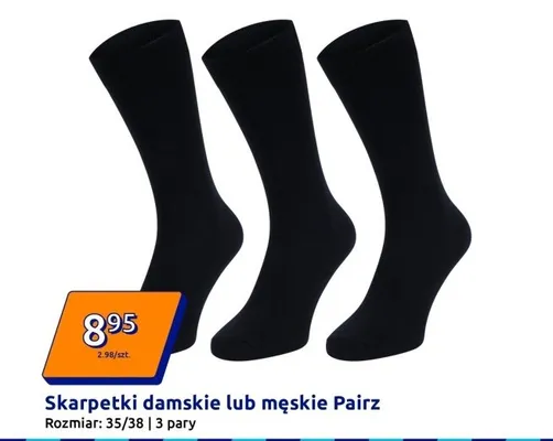 Skarpetki damskie lub męskie 3 pary promocja w Action