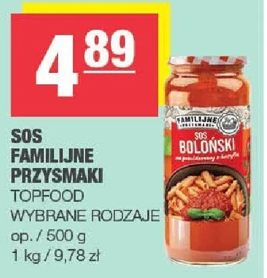 Sos familijne przysmaki Topfood wybrane rodzaje promocja w SPAR