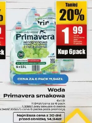 Woda Primavera smakowa promocja w Supeco