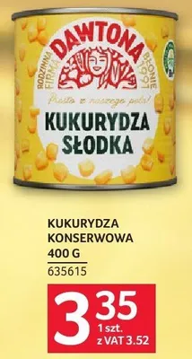 Kukurydza konserwowa Dawtona 400 g promocja w Selgros