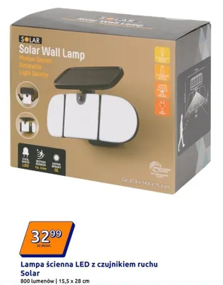 Lampa ścienna LED z panelem słonecznym i czujnikiem ruchu promocja w Action