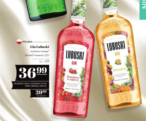 Gin wybrane rodzaje 0,5l Lubuski promocja w POLOmarket