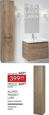 Słupek wiszący łazienkowy LARA Abra Meble promocja w Abra Meble