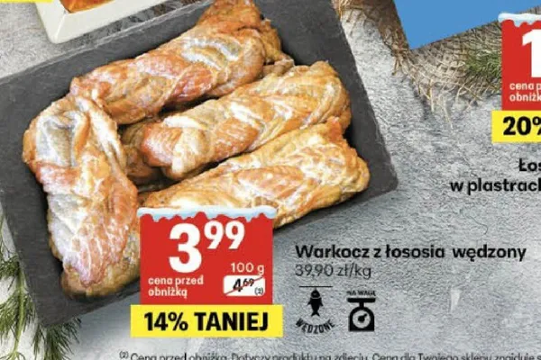 Warkocz z łososia wędzony Delikatesy Centrum promocja w Delikatesy Centrum