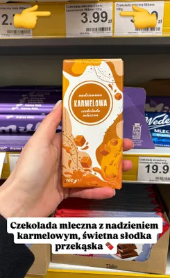 Czekolada mleczna z nadzieniem karmelowym  promocja w Dino
