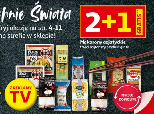 Makaron azjatyckie trzy najtańsze produkt gratis promocja w Auchan