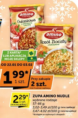 Zupa Amino Nudle wybrane rodzaje promocja w Euro Sklep