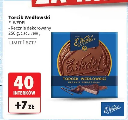 Torcik Wedlowski ręcznie dekorowany 250 g promocja w Intermarche