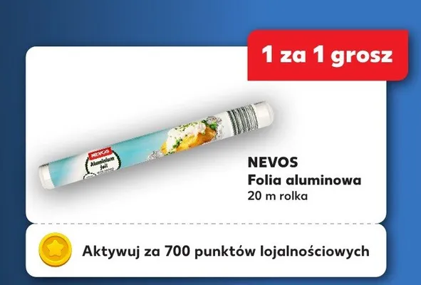 Folia aluminiowa 20 m Nevos promocja w Kaufland