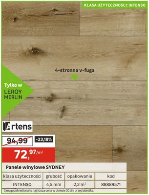 Panele winylowe SYDNEY Artens promocja w Leroy Merlin