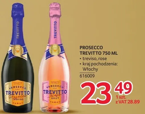 Prosecco Trevitto 750 ml promocja w Selgros