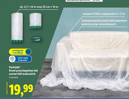 Drzwi przeciwpyłowe lub zestaw folii malarskich promocja w Lidl