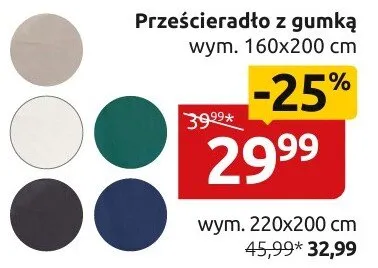 Prześcieradło z gumką wym. 160x200cm promocja w Black Red White