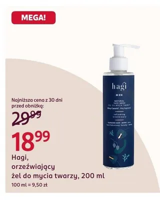 Orzeźwiający żel do mycia twarzy, 200 ml Hagi promocja w Rossmann