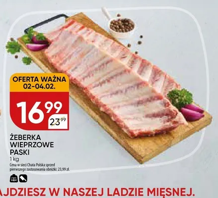 Żeberka wieprzowe paski Auchan promocja w Chata Polska