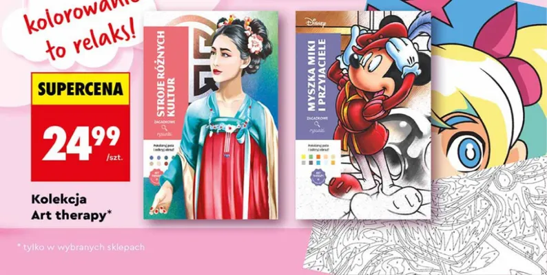 Kolorowanka Art therapy, różne rodzaje promocja w Biedronka