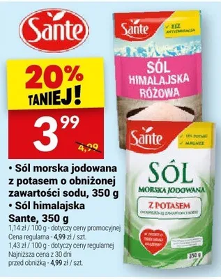 Sól Sól himalajska Sante, 350 g promocja w Twój Market