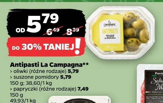 Antipasti oliwki, różne rodzaje promocja w Netto