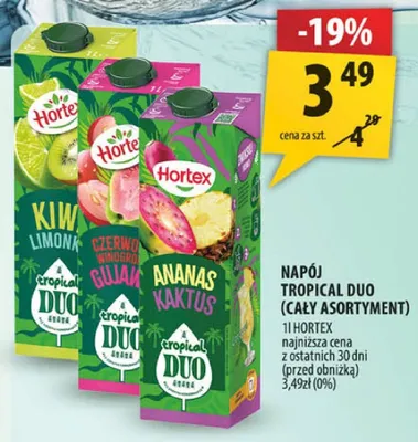 Napój Tropical Duo (cały asortyment) Hortex promocja w Arhelan