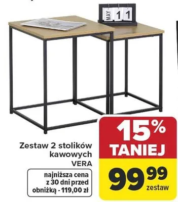 Zestaw 2 stolików kawowych Vera promocja w Carrefour