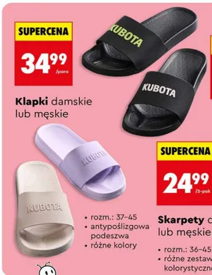 Klapki damskie lub męskie promocja w Biedronka