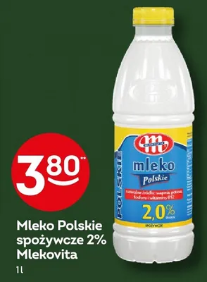Mleko Polskie spożywcze 2% Mlekovita promocja w Żabka