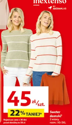 Sweter damski Inextenso promocja w Auchan