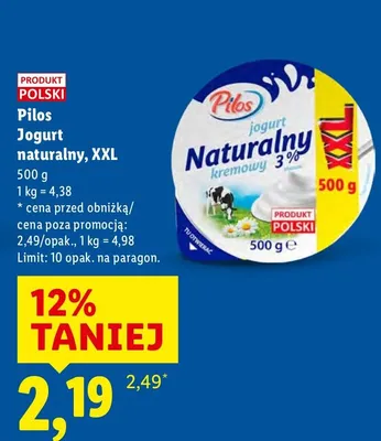 Jogurt naturalny, XXL promocja w Lidl