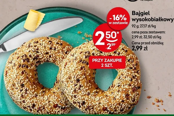 Bajgiel wysokobiałkowy promocja w Żabka