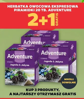 Herbatka owocowa ekspresowa piramidki 20 tb. Adventure promocja w Netto