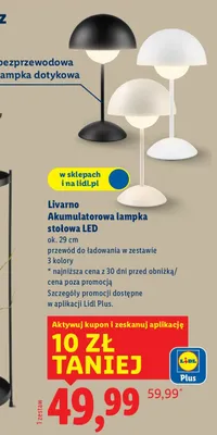 Akumulatorowa lampka stołowa LED promocja w Lidl
