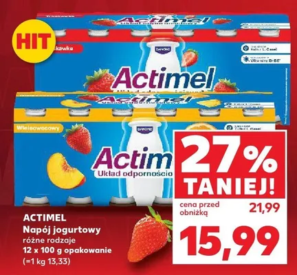 Napój jogurtowy różne rodzaje 12-pak Actimel promocja w Kaufland