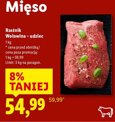 Wołowina - udziec promocja w Lidl